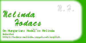 melinda hodacs business card